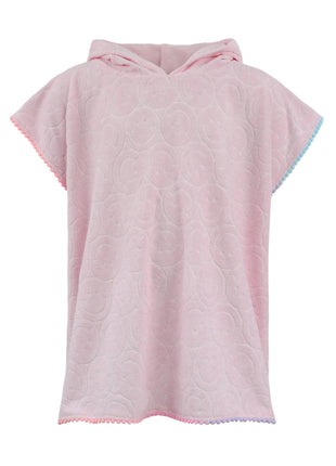 Lola And The Boys Embossed Emoji Terry Poncho Pink