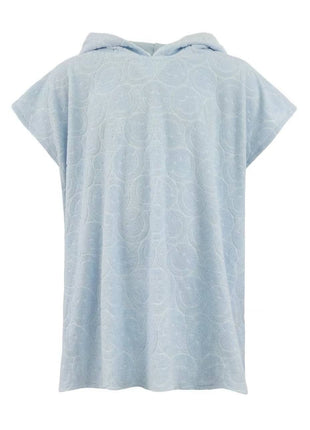 Lola And The Boys Embossed Emoji Terry Poncho Blue 