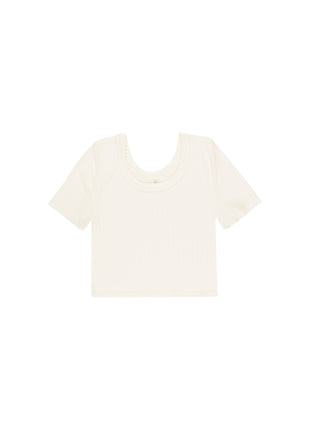 Rylee & Cru Pointelle Tee || Ivory