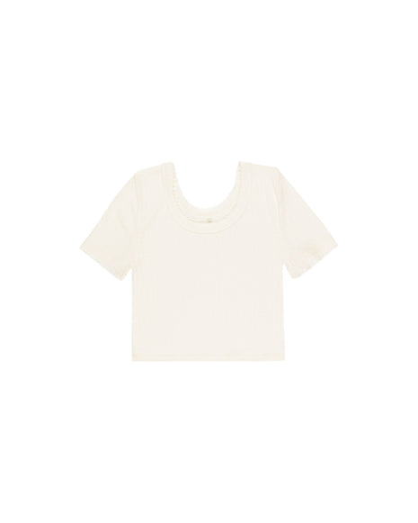 Rylee & Cru Pointelle Tee || Ivory
