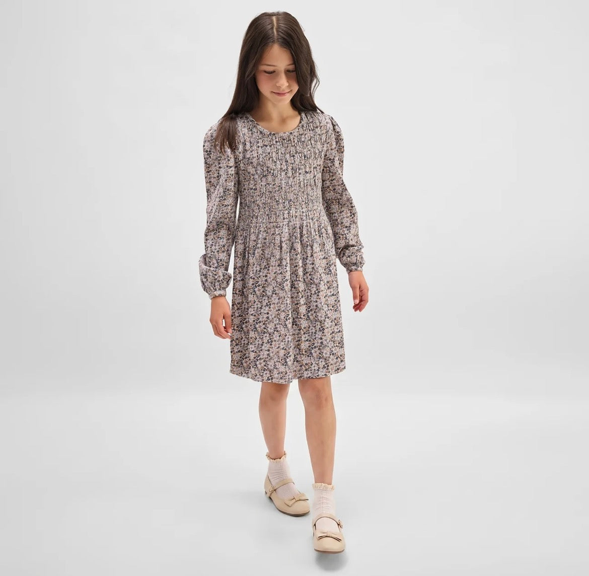 Model Wearing Miles The Label Vintage Floral Knit Dress