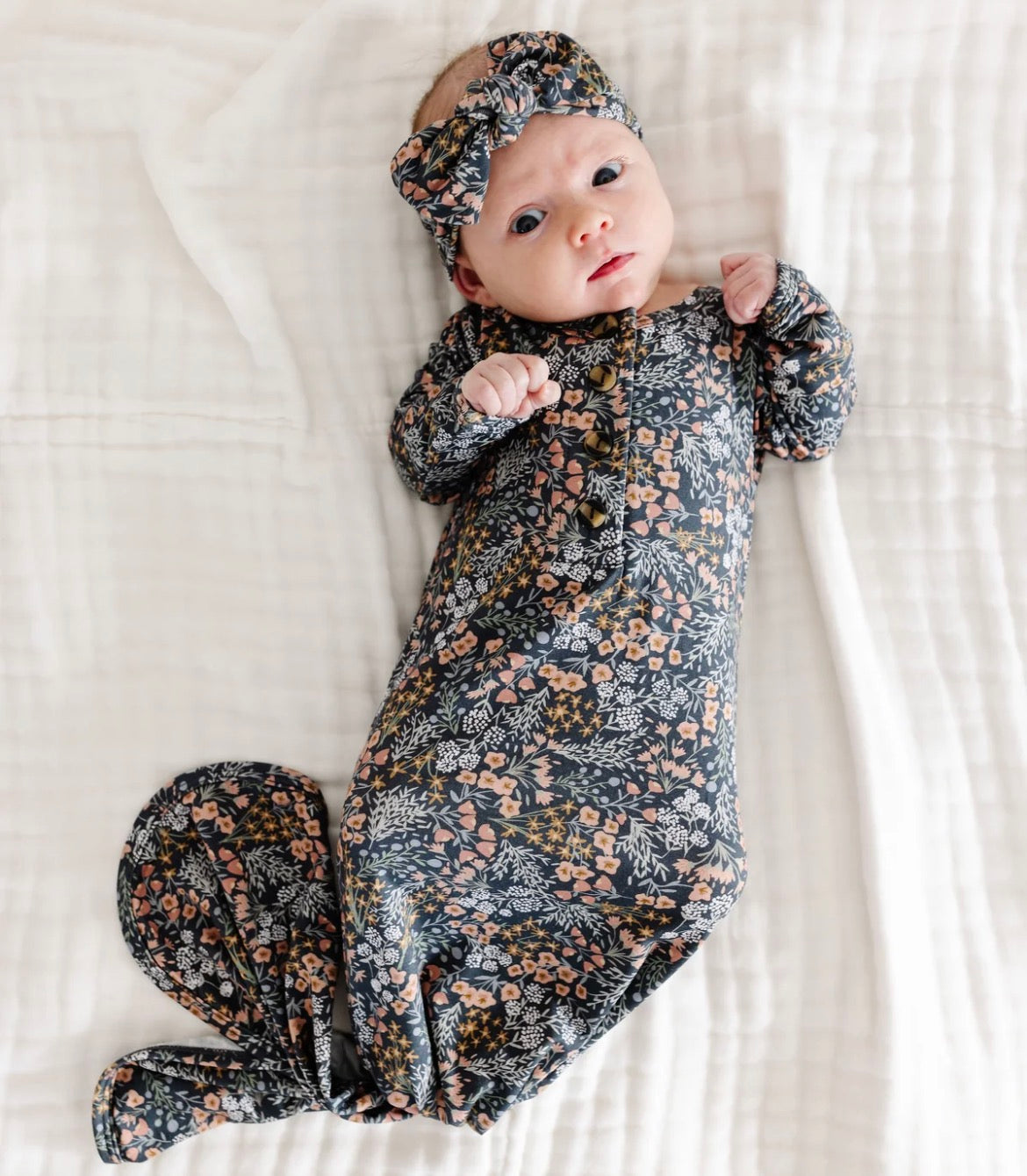 Model Wearing Lou Lou & Company Bea Knotted Gown
