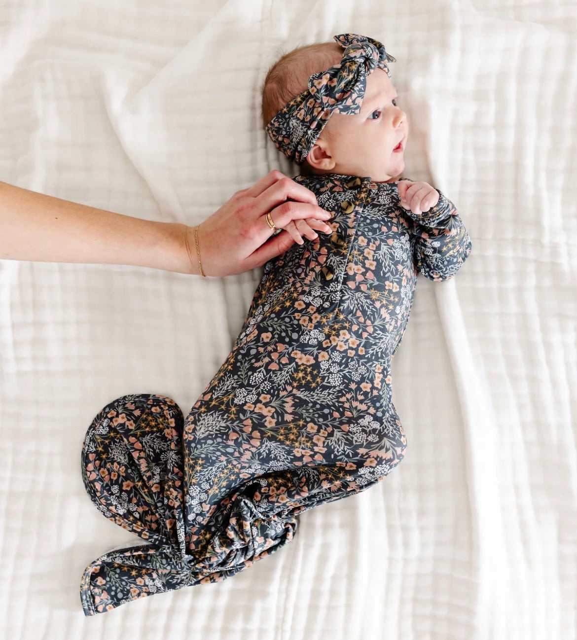 Model Wearing Lou Lou & Company Bea Knotted Gown