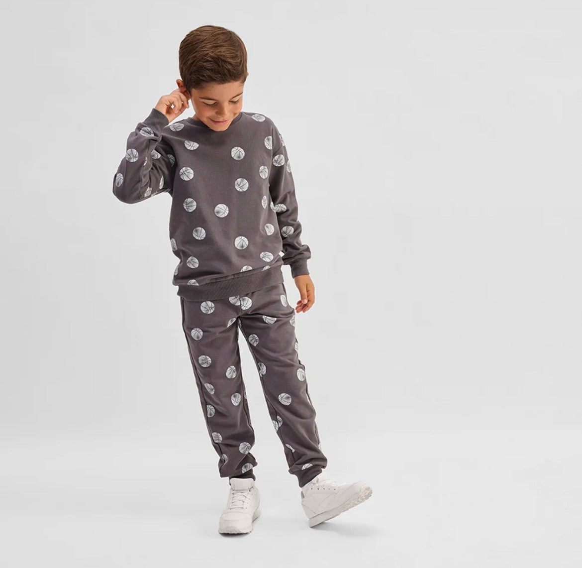 Model Wearing Miles The Label Knit Dot Sweatshirt