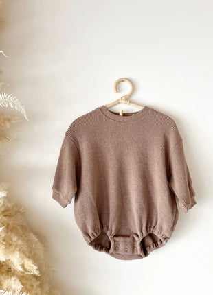 Warm Taupe Waffle Bubble Onesie