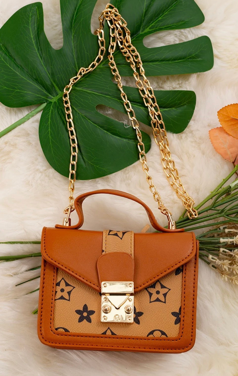 Kids Charm Online Khaki Inspired Buckle Mini Purse