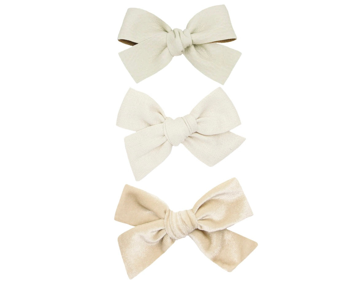 Lou Lou & Company Bow 3 Pack: Ivory Clips