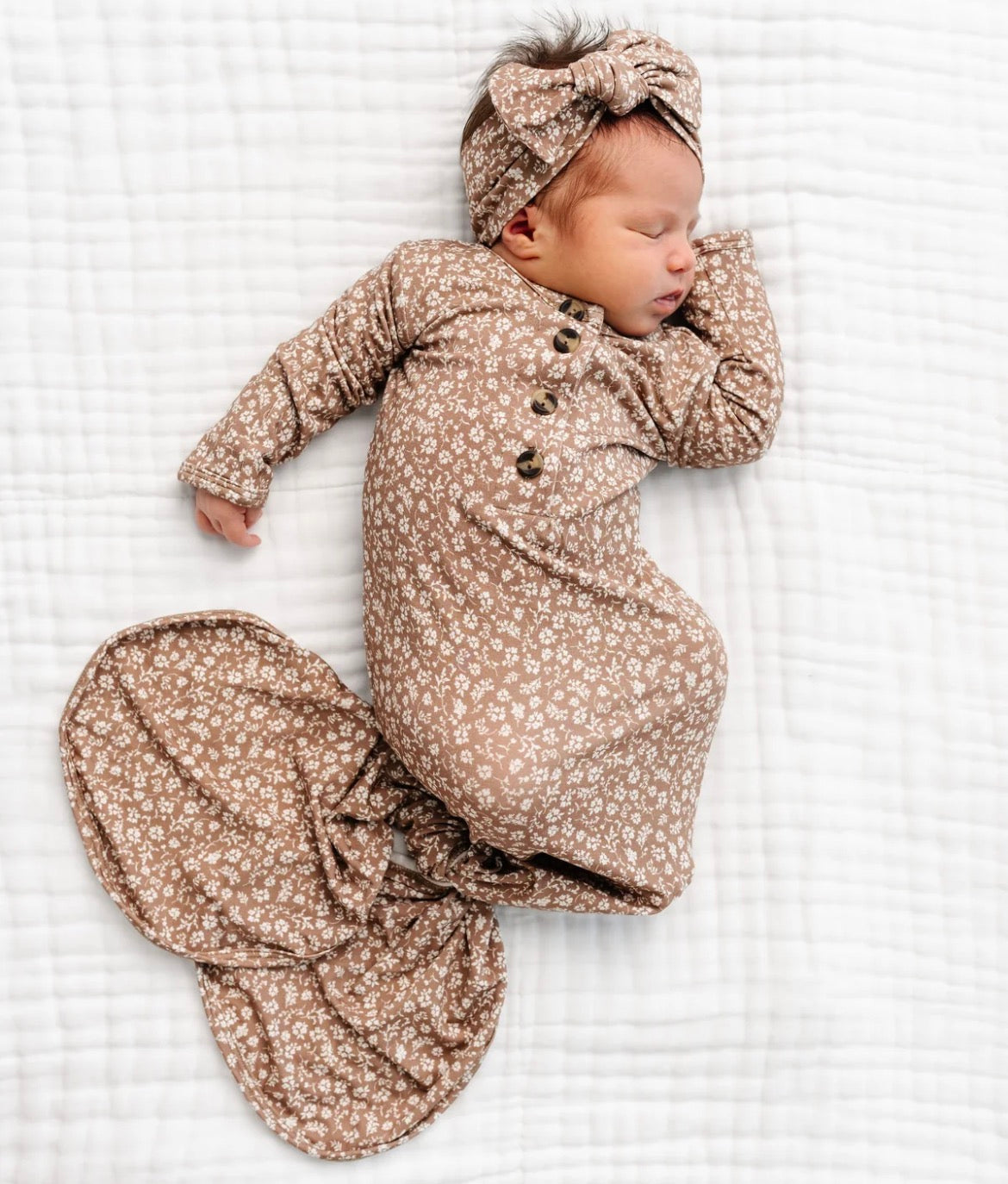 Model Wearing Lou Lou & Company Eden Knotted Gown
