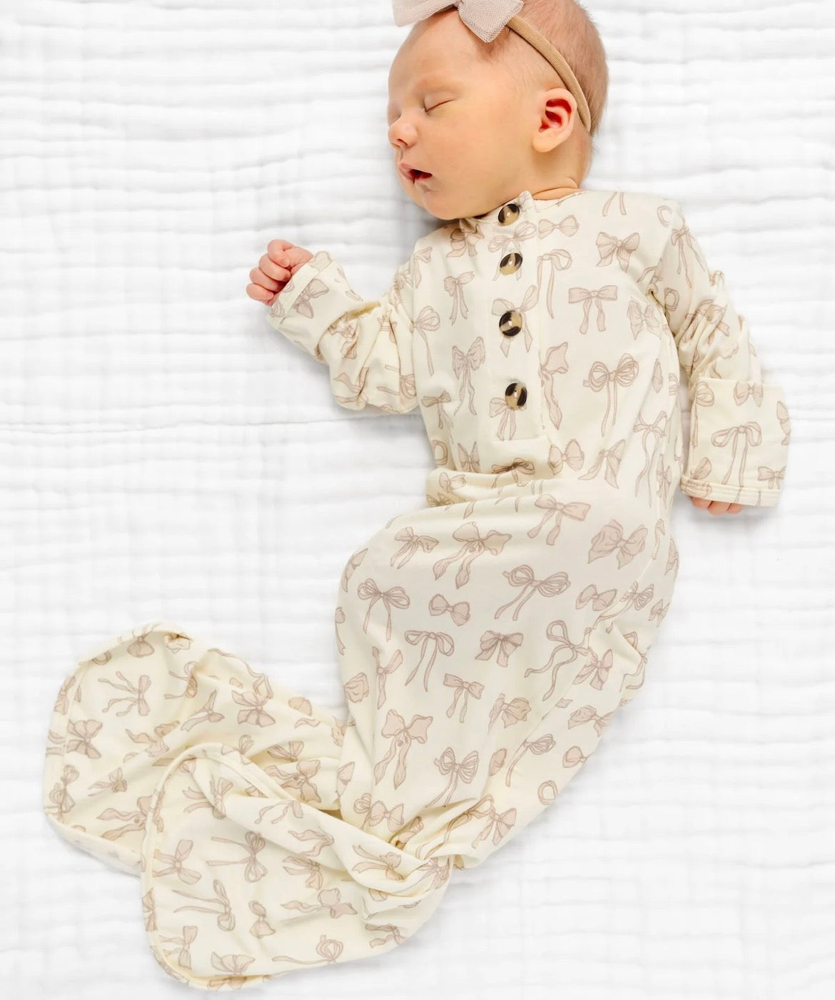 Model Wearing Lou Lou & Company Isla Knotted Gown