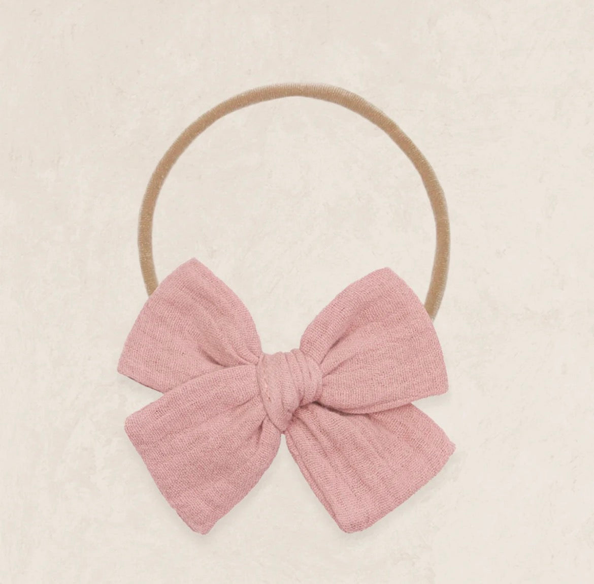 Lou Lou & Company Adventure Bow Headband- Mauve Pink