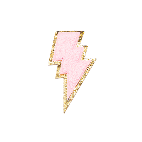 Becco Bags Chenille Lightning Bolt Patch (Pink)