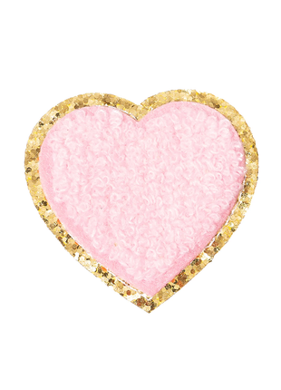 Becco Bags Chenille Sparkle Heart Patch (Pink)