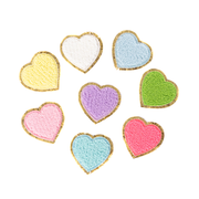 Becco Bags Chenille Sparkle Heart Patches (Assorted Colors)