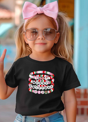 Khristee Taylor Merry Swiftmas Kids Graphic Tee Black