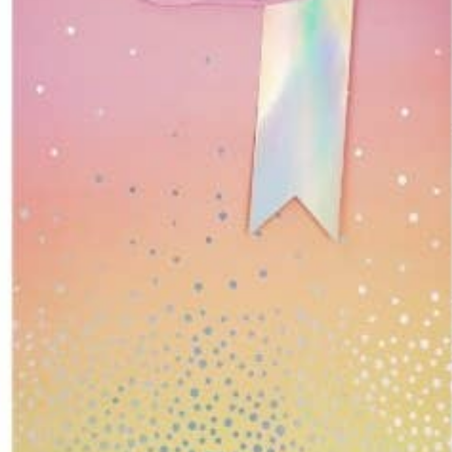 Angels Craft Everyday Gift Bag - Pastel Ombre Color with Sliver Dot Ombre Orange