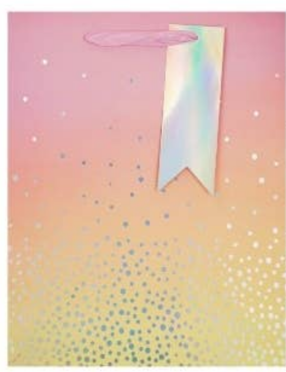 Angels Craft Everyday Gift Bag - Pastel Ombre Color with Sliver Dot Ombre Orange