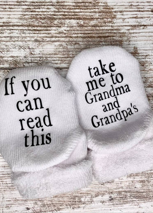 Dorothy's Reason Take Me To Grandma and Grandpas Baby Socks | Grandparents