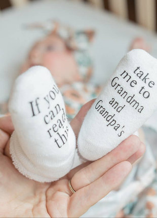Dorothy's Reason Take Me To Grandma and Grandpas Baby Socks | Grandparents