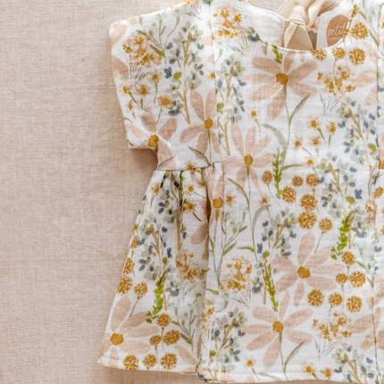 PETITE EvelinaApparel Malia Dress || Ivory & Blush Flowers Details