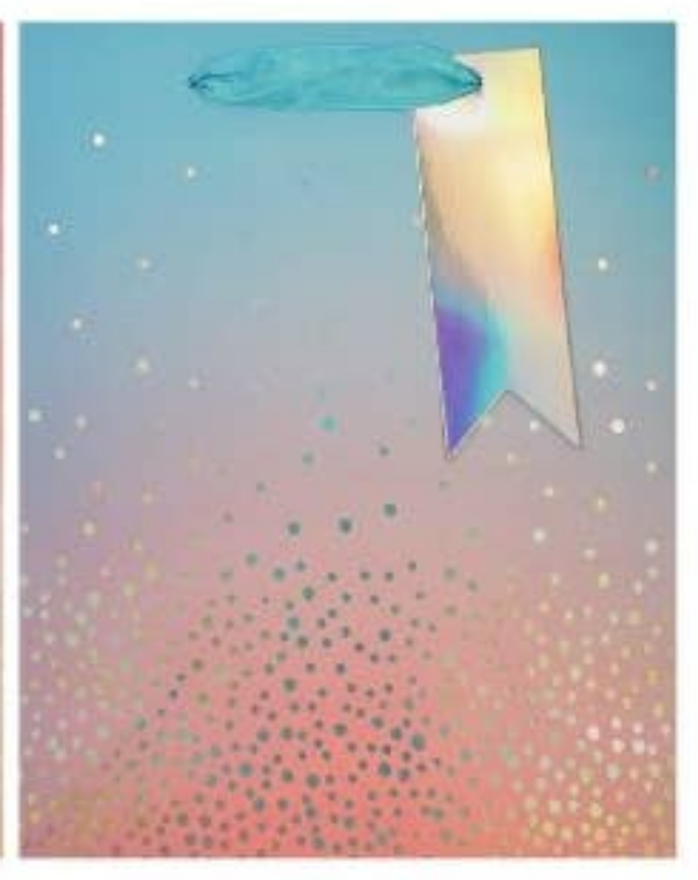 Angels Craft Everyday Gift Bag - Pastel Ombre Color with Sliver Dot Ombre Blue