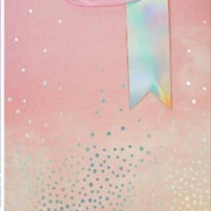 Angels Craft Everyday Gift Bag - Pastel Ombre Color with Sliver Dot Ombre Pink