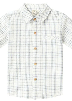 Me & Henry Newport Woven Shirt - Chambray/Cream Plaid