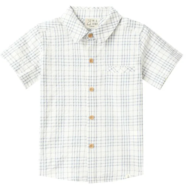 Me & Henry Newport Woven Shirt - Chambray/Cream Plaid