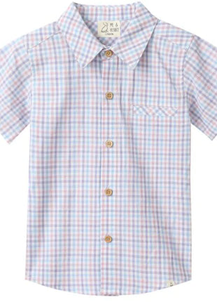 Me & Henry Newport Woven Shirt - Pink/Blue/Lilac Plaid