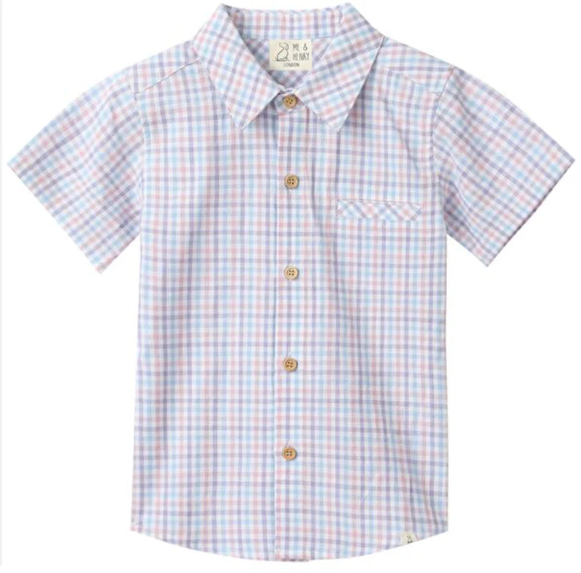 Me & Henry Newport Woven Shirt - Pink/Blue/Lilac Plaid
