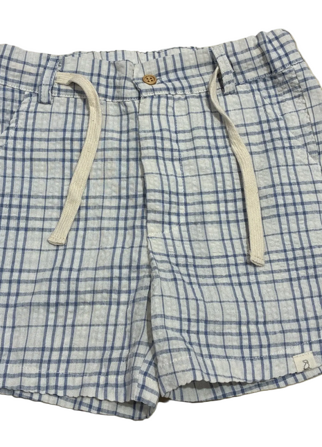 Me & Henry Crew Woven Shorts - Chambray Cream Plaid