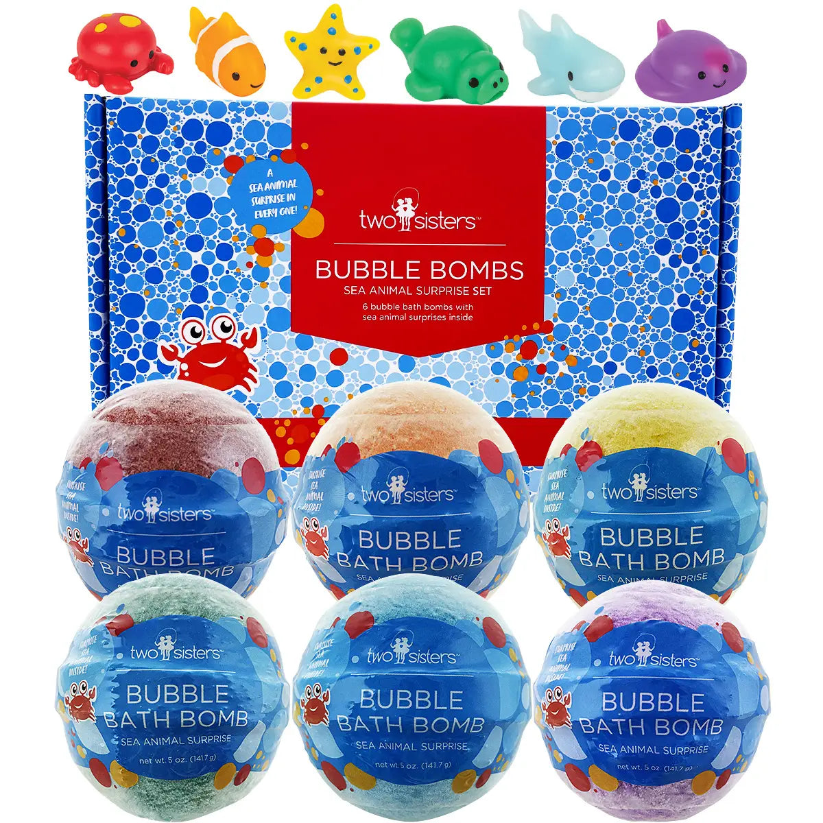 Two Sisters Spa Sea Animal Bath Bombs For Kids (6 Pack)