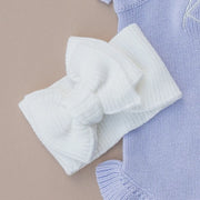 Pine Kids Ribbed Knit Bow Headband - Cloud