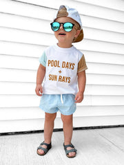 Model Wearing Holland Ave Pool Days + Sun Rays | Kids Summer Shirt