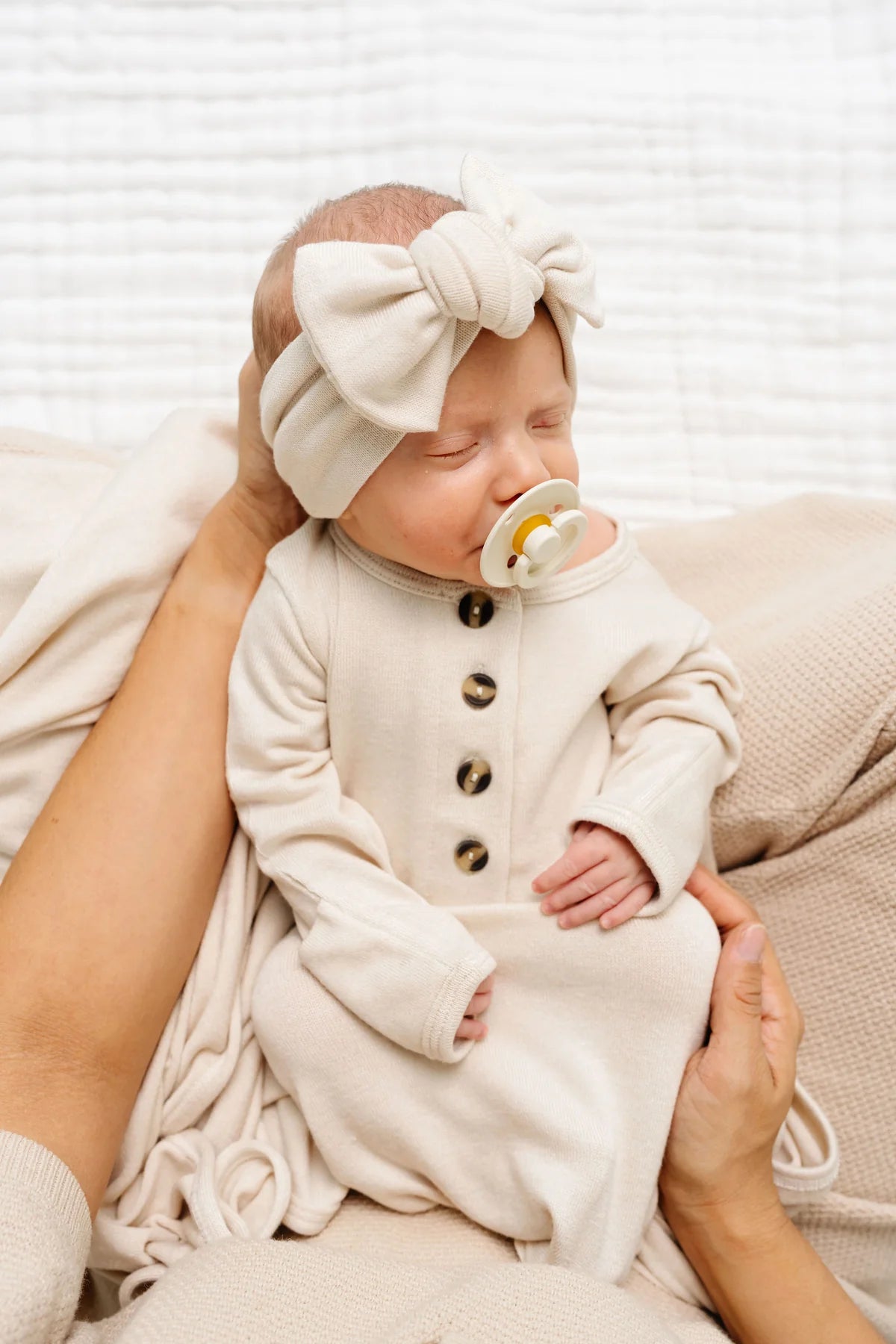Model Wearing Lou Lou & Company Dakota Plush Knit Knotted Gown