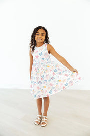 Model Wearing Mila & Rose Seaside Sweetheart Tank Twirl Dress