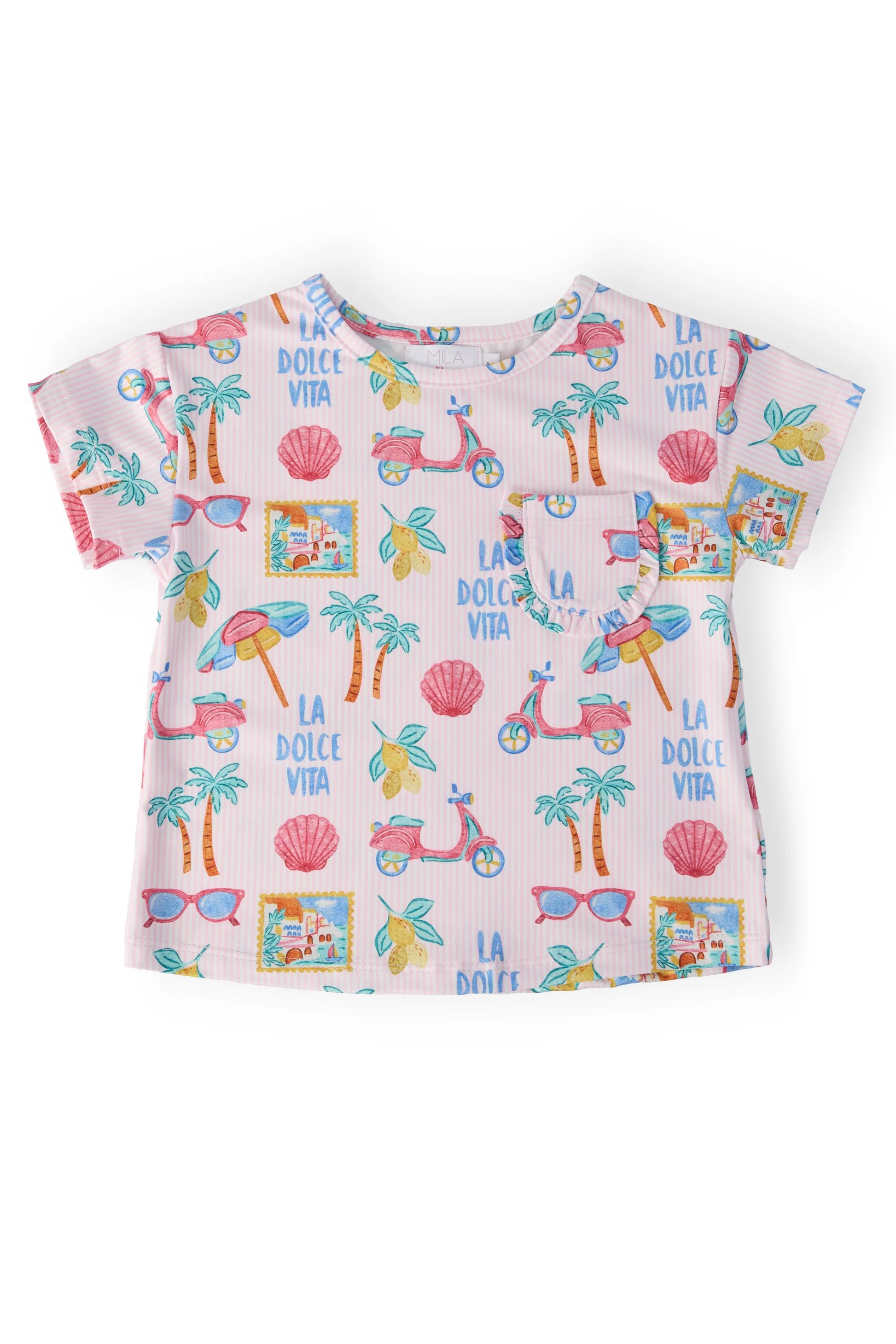 Mila & Rose La Dolce Vita Ruffle Pocket Tee