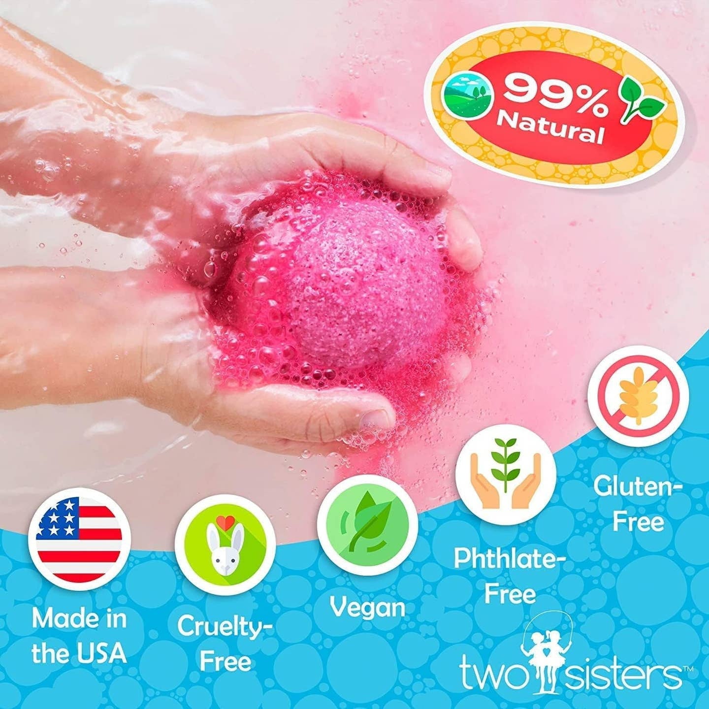 Two Sisters Spa Birthday Cake Bath Bomb For Kids (1 Pack)