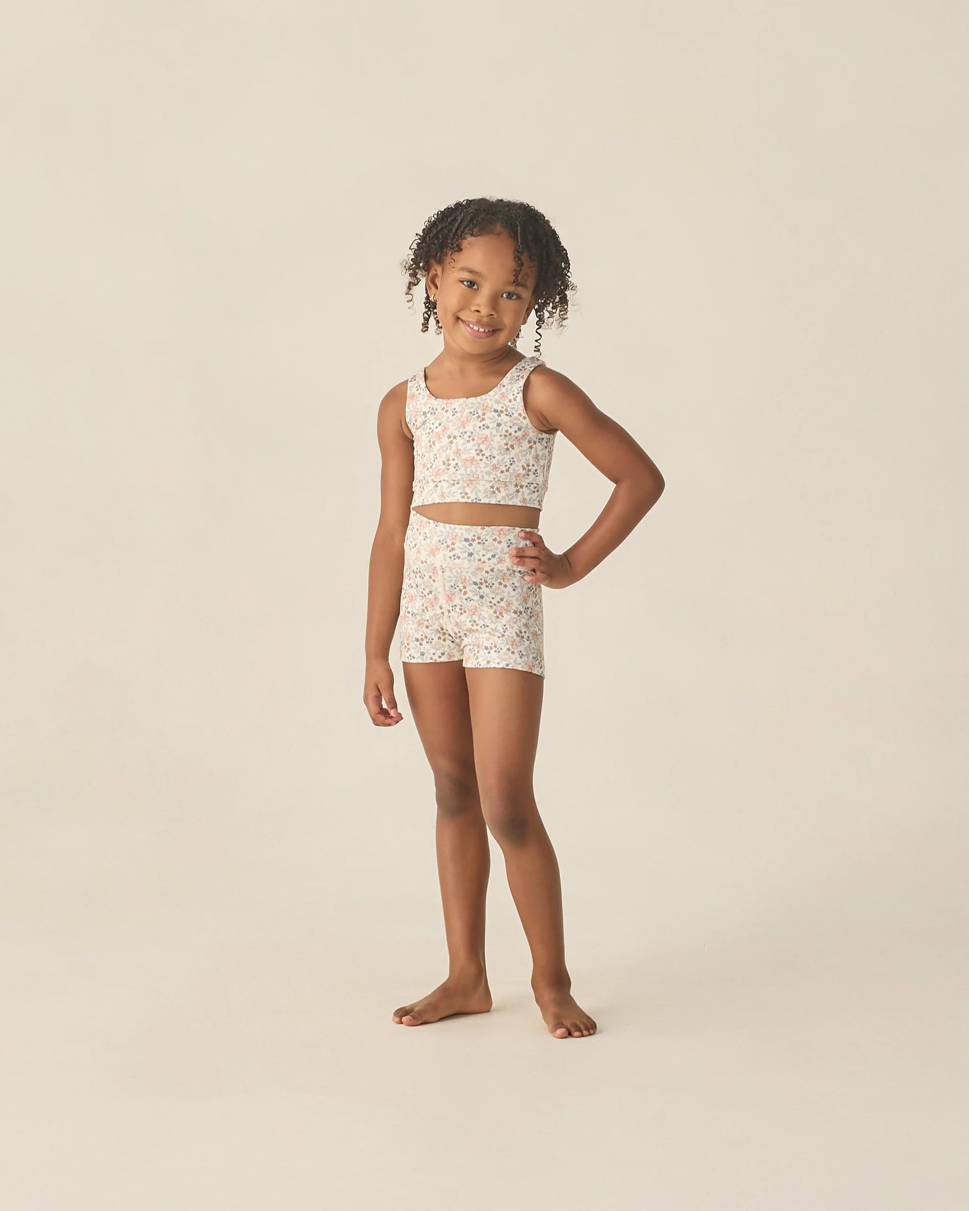 Model Wearing Rylee & Cru Shortie Short || Flower Field