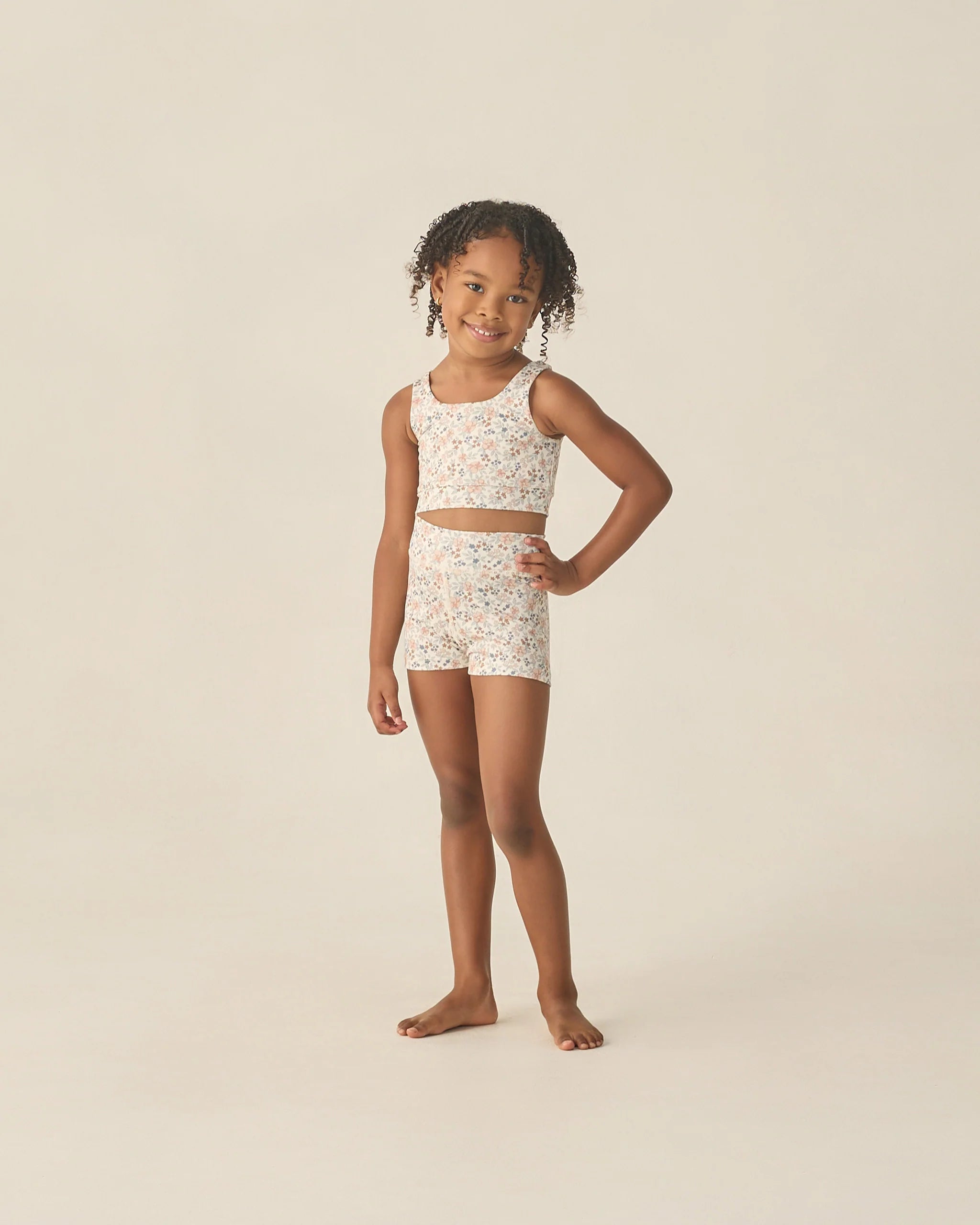 Model Wearing Rylee & Cru Shortie Short || Flower Field