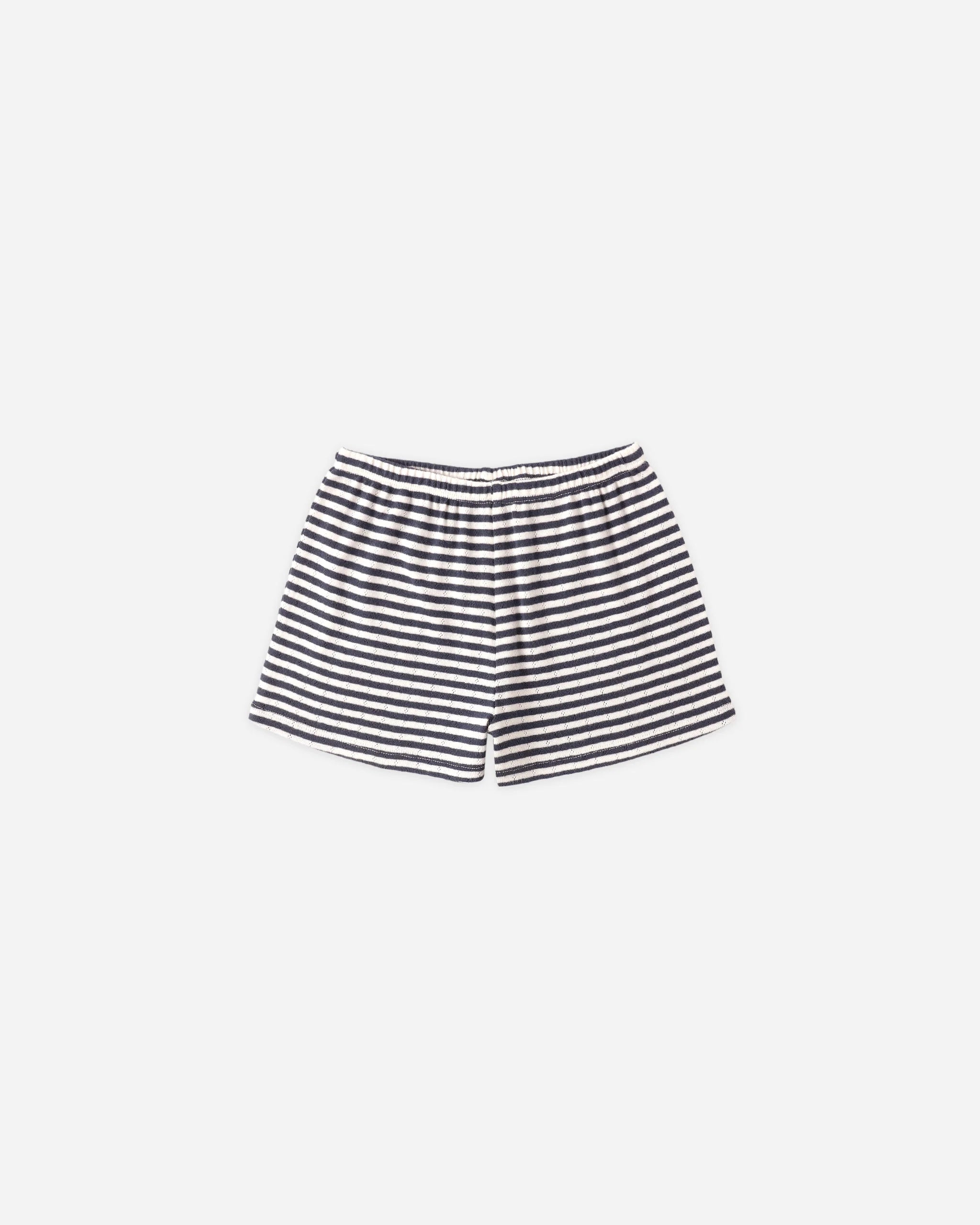 Rylee & Cru Pointelle Shorts || Navy Stripe