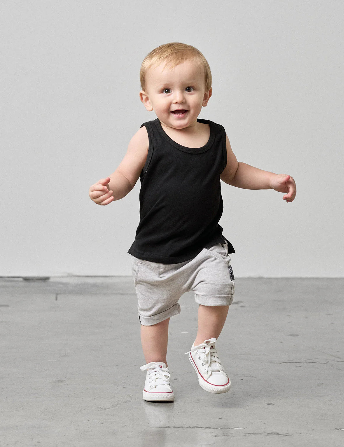 Model Wearing Little Bipsy Harem Short - Grey