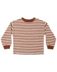 Relaxed Long Sleeve Tee || Brick Stripe
