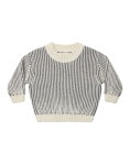 Relaxed Knit Sweater|| Midnight Stripe