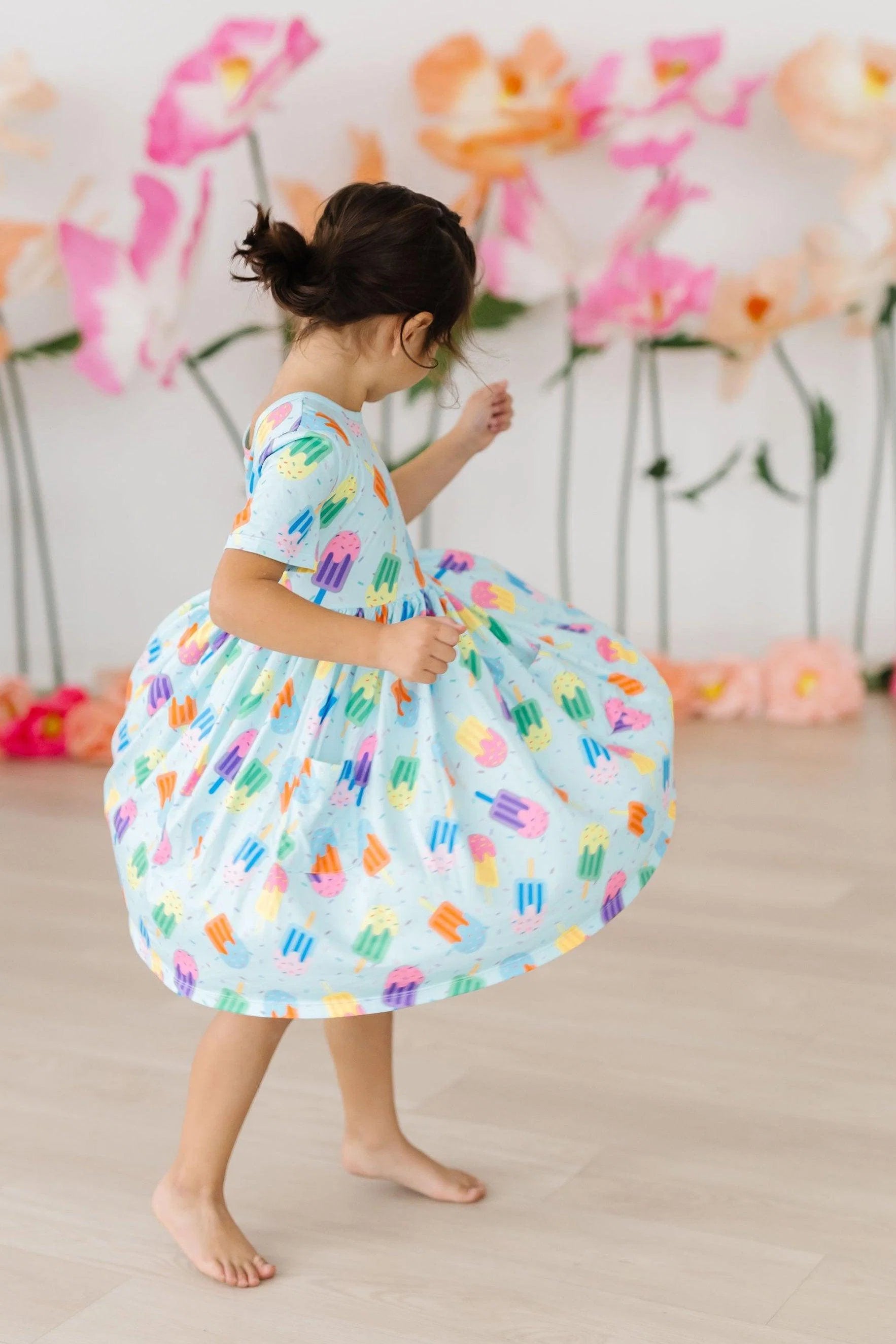 Model Wearing Mila & Rose Sweet Treat S/S Pocket Twirl Dress