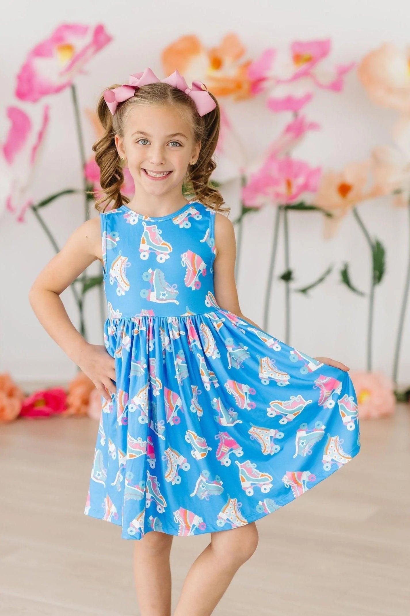 Model Wearing Mila & Rose Let The Good Times Roll Tank Twirl Dress
