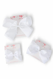 Mila & Rose White Grosgrain Hair Bow