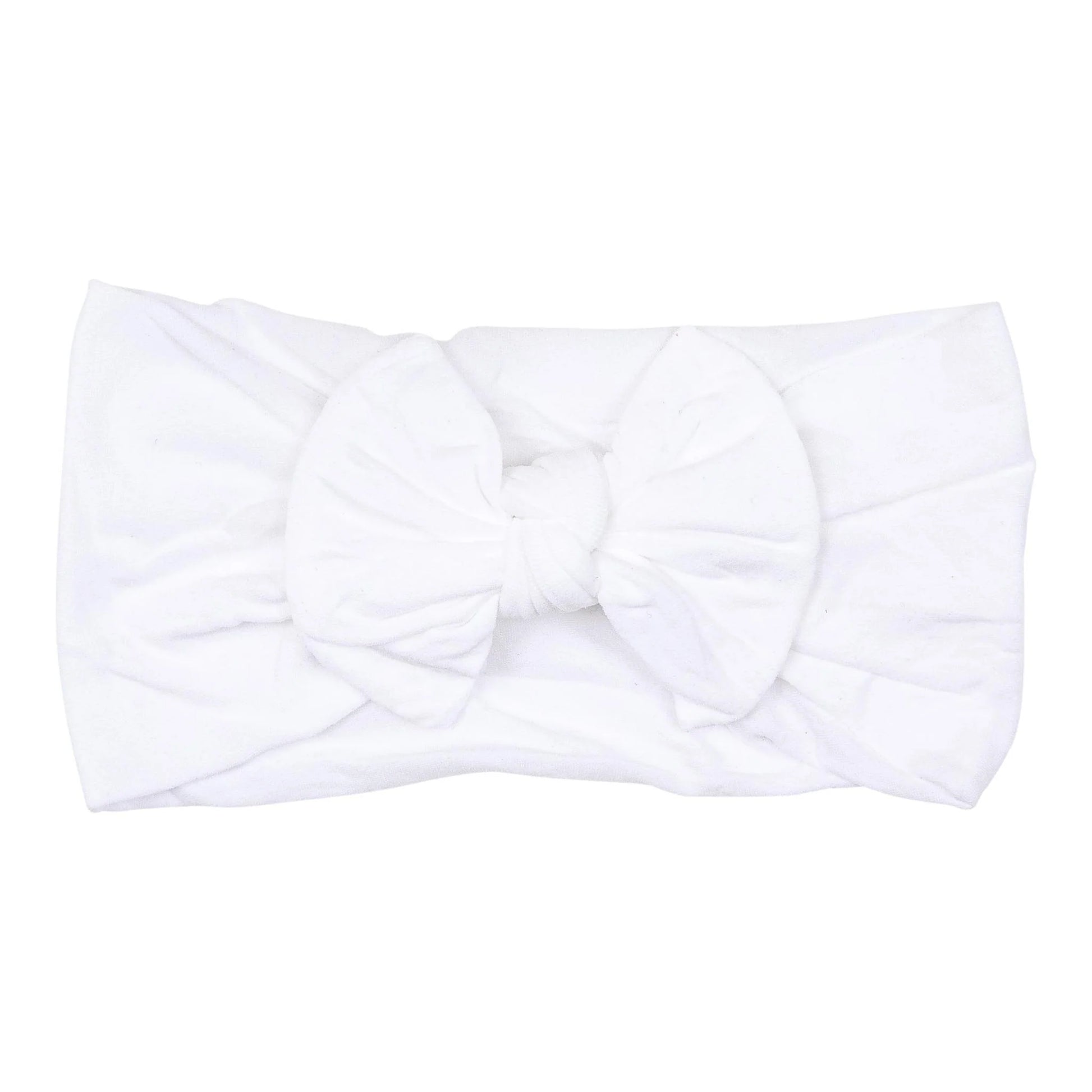 Mila & Rose White Nylon Bow Headwrap