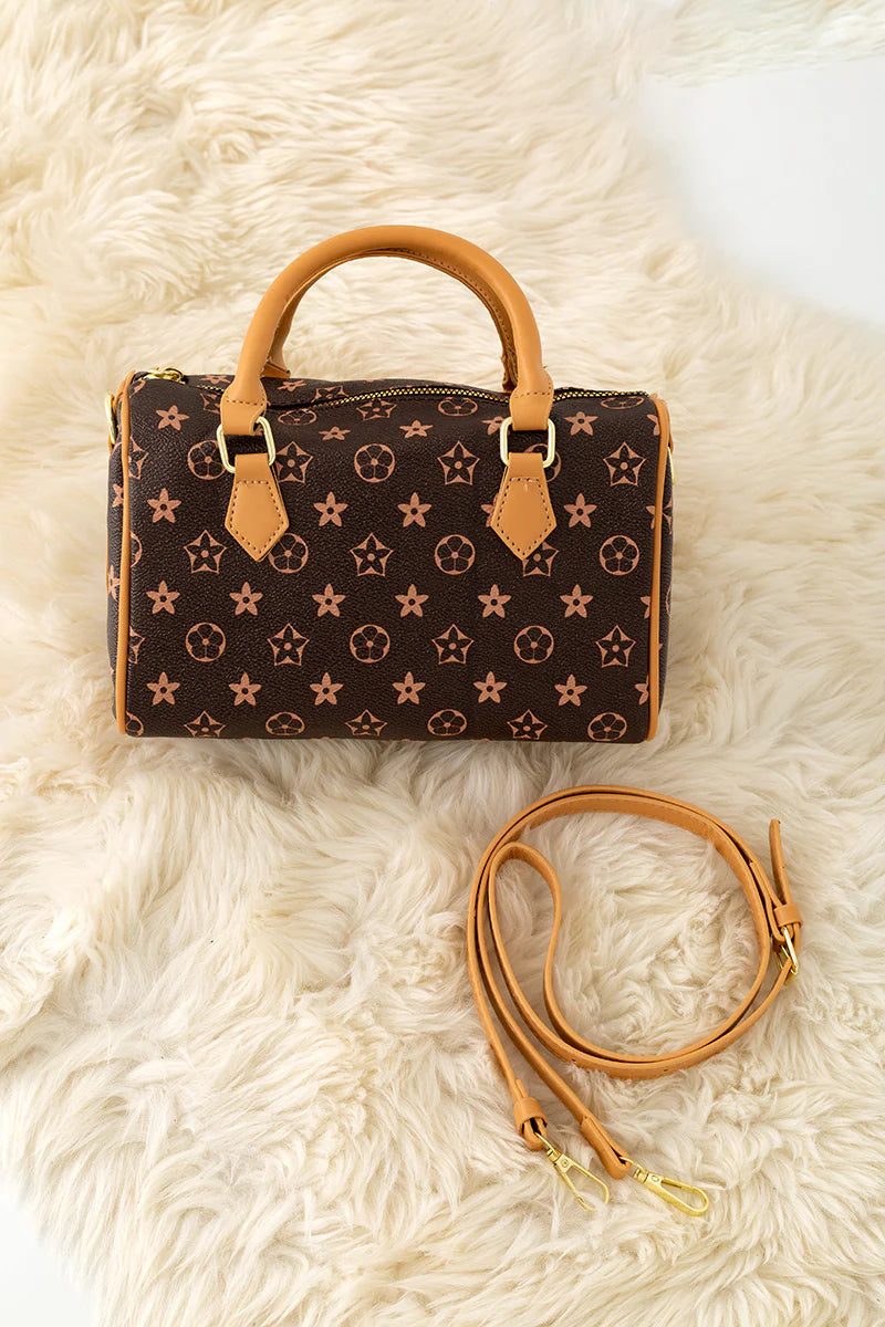 Kids Charm Online 9X4.75X7 inch chocolate brown girls duffle bag! BBG60121