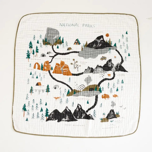 Clementine Kids National Parks Quilt Open