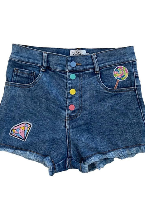 Rainbow Button Up Patch Denim